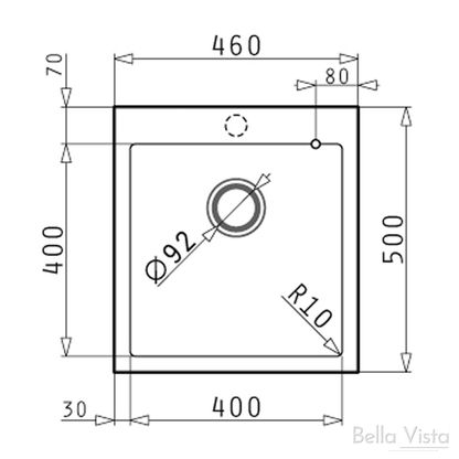 Euro Kitchen Sink 460x500mm - Graphite Carbon