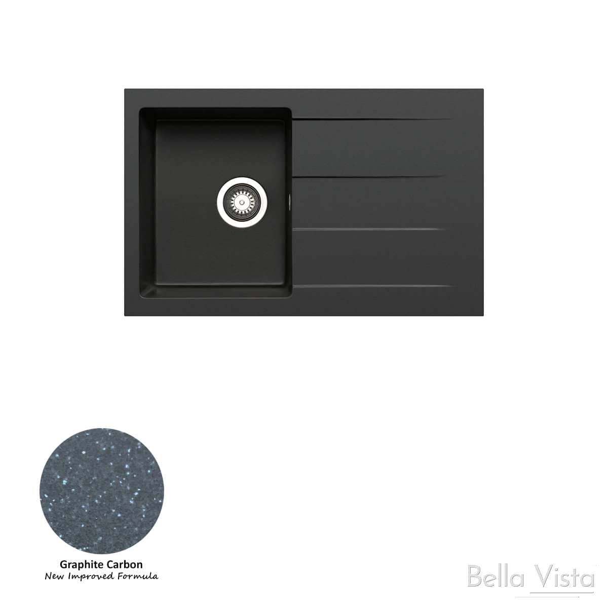 Euro Kitchen Sink 790x500mm Drainer - GRAPHITE CARBON