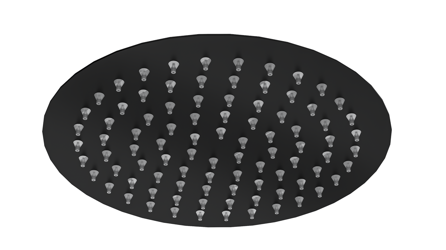Soul Eco 200mm Round Shower Head - Matte Black