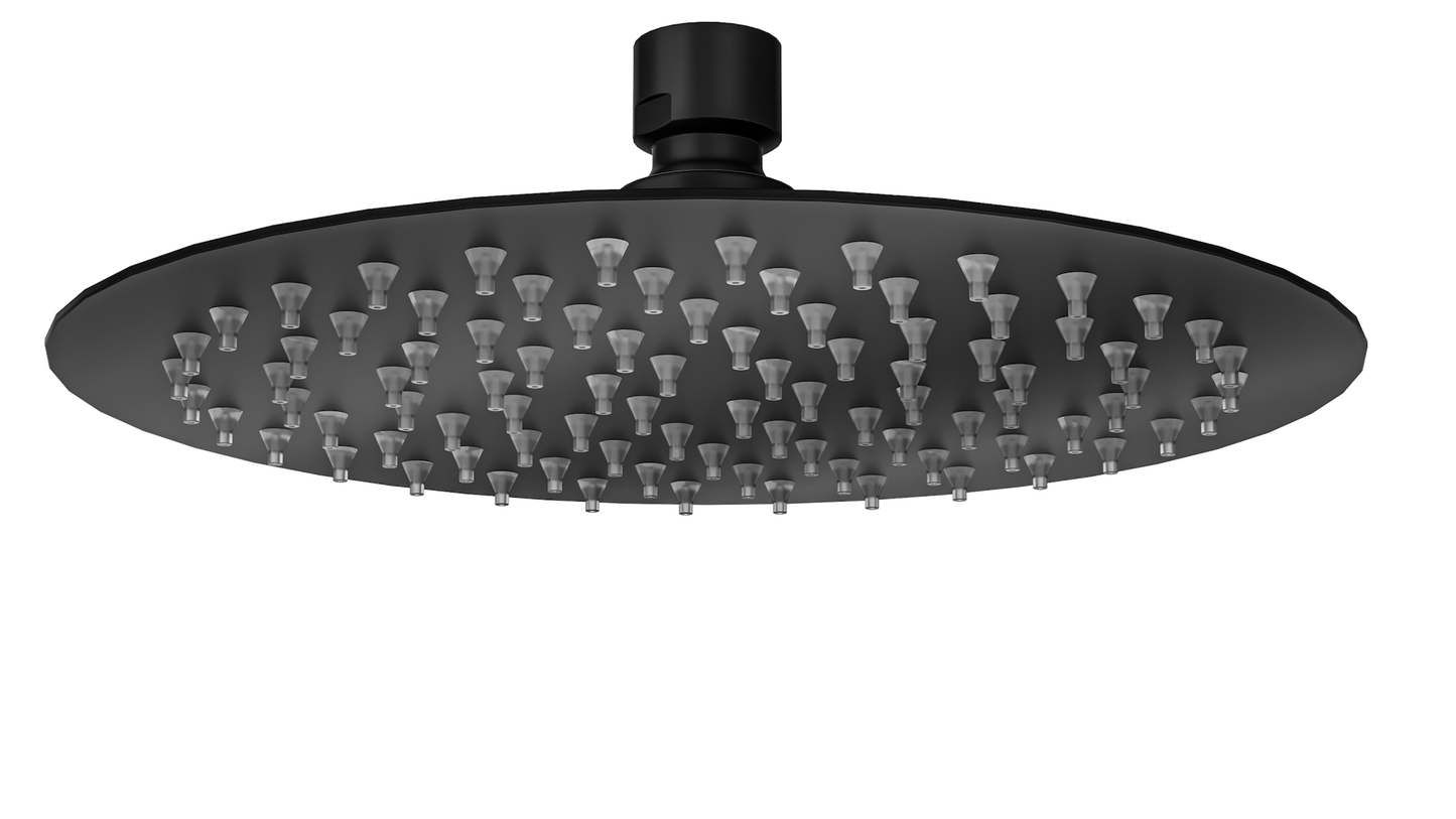 Soul Eco 200mm Round Shower Head - Matte Black