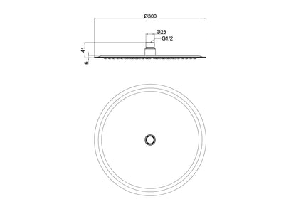 Soul 300mm Round Shower Head - Brushed Brass