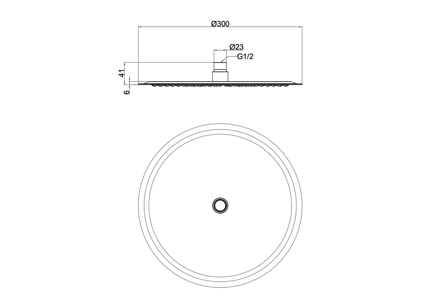 Soul 300mm Round Shower Head - Brushed Nickel