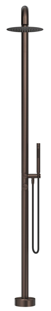 Mica Soft Square Freestanding Outdoor Shower - Dusk Bronze