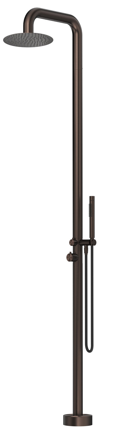 Mica Soft Square Freestanding Outdoor Shower - Dusk Bronze