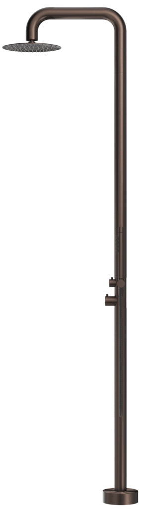 Mica Soft Square Freestanding Outdoor Shower - Dusk Bronze