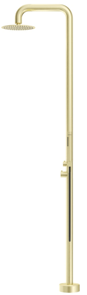 Mica Soft Square Freestanding Outdoor Shower - French Gold