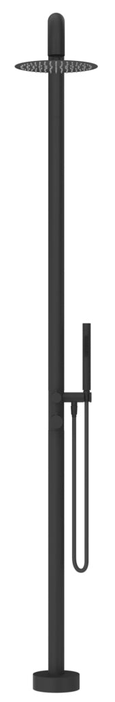 Mica Soft Square Freestanding Outdoor Shower - Black