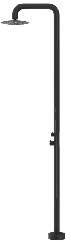Mica Soft Square Freestanding Outdoor Shower - Black