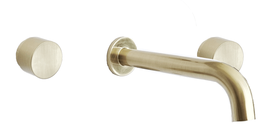 'Capri' Simply Round Spindles and Spout - Wall-Brushed Gold