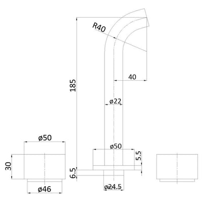 'Capri' Simply Round Spindles and Spout - Wall