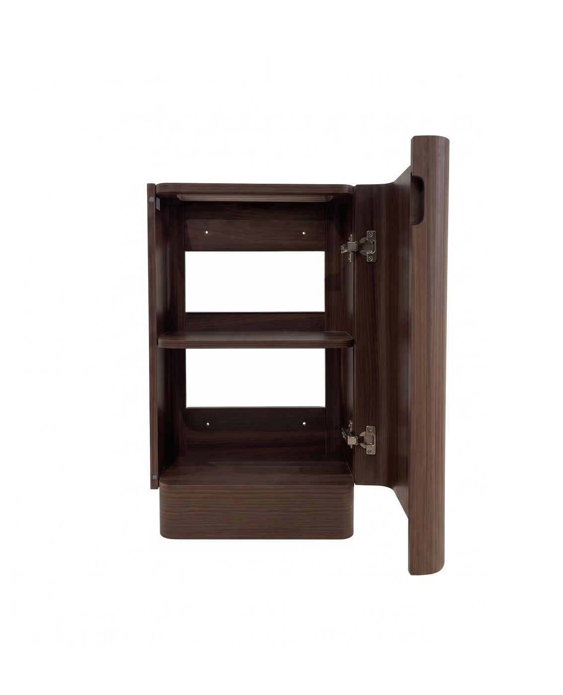 Maxi Space Saver Sable Walnut Fluted Curved Floor Standing Vanity