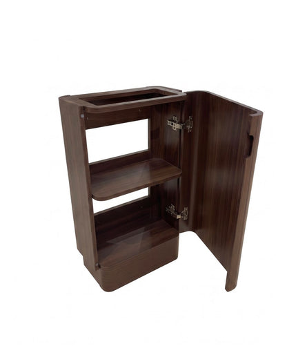 Maxi Space Saver Sable Walnut Fluted Curved Floor Standing Vanity