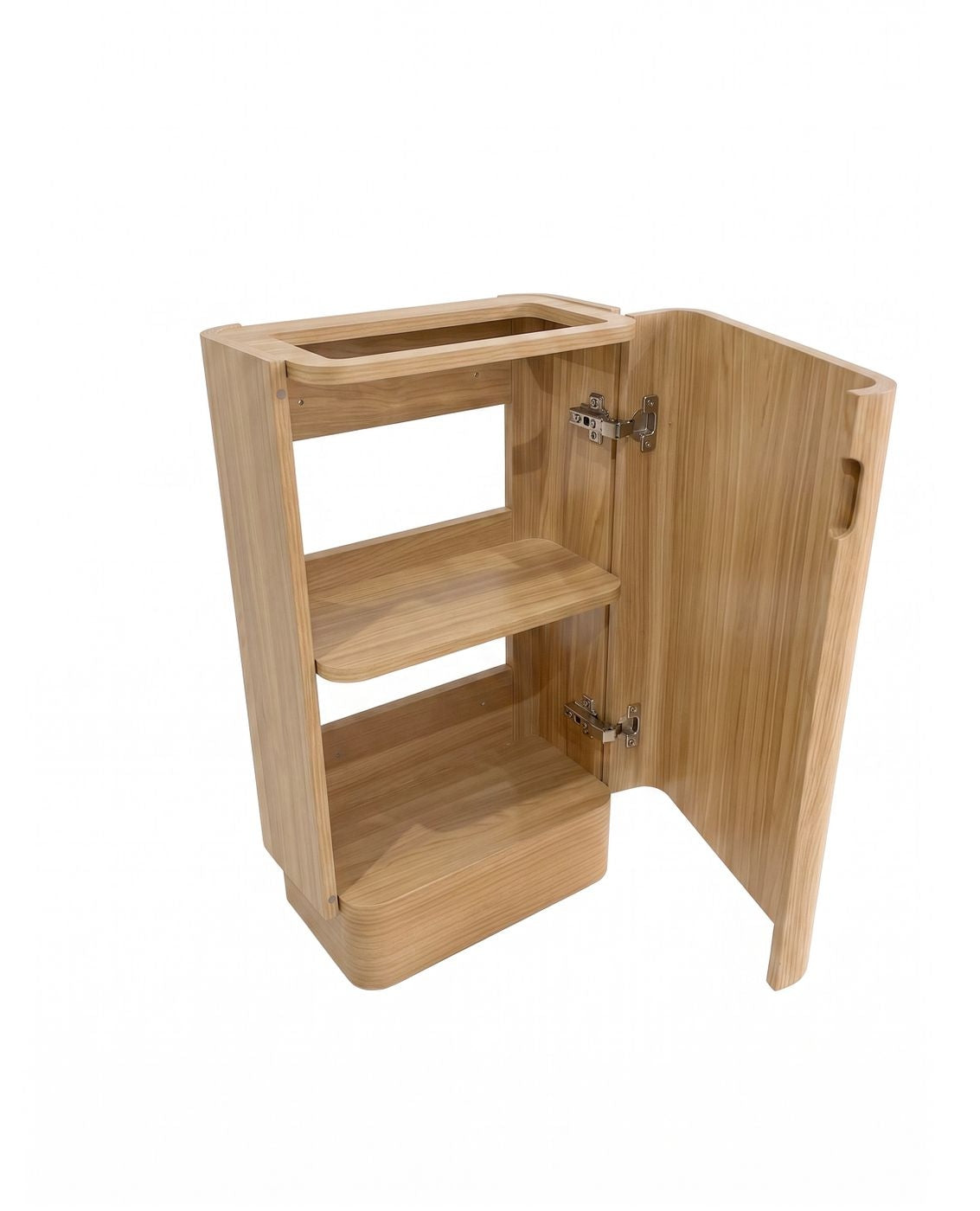 Maxi Space Saver Woodland Oak Curved Floor Standing Vanity