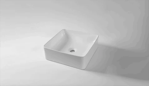 370*370*130mm Gloss White Above Counter Basin