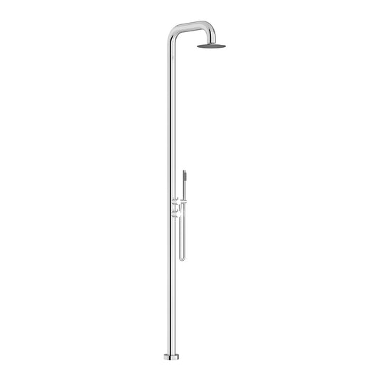 Elle 316 Free Standing Twin Shower - Brushed Stainless