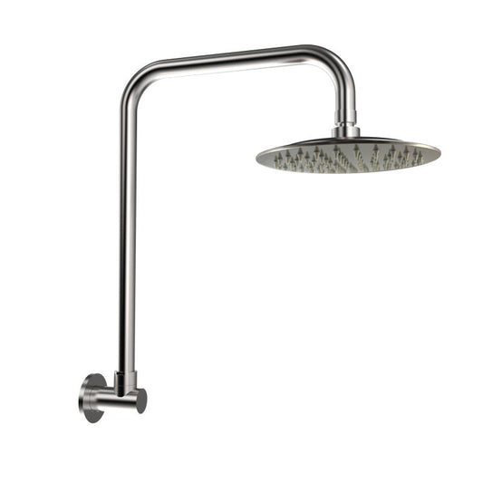 Elle Stainless Steel Gooseneck Shower - Brushed Stainless