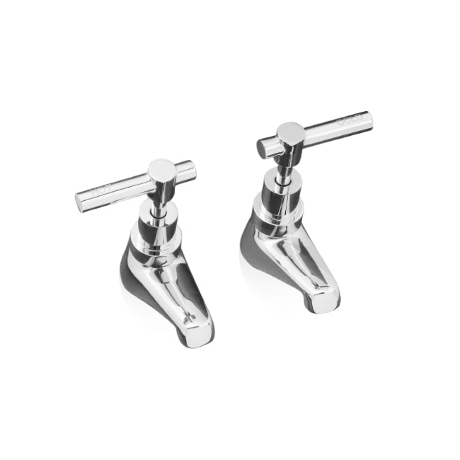 SABINE Lever Pillar Cocks pair - Chrome