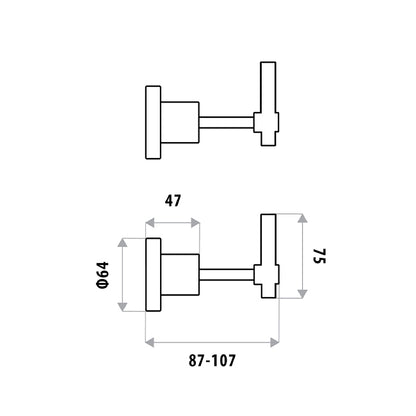 SABINE Lever Wall Top Assemblies pair - Chrome