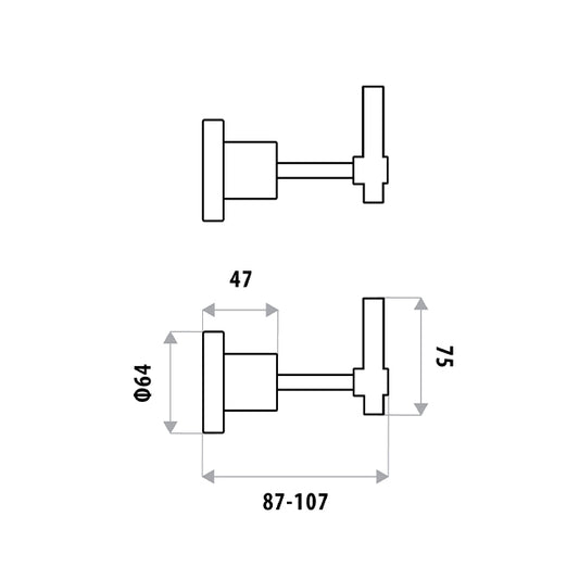 SABINE Lever Wall Top Assemblies pair - Chrome
