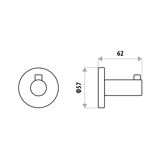 Sabine Single Robe Hook - Chrome