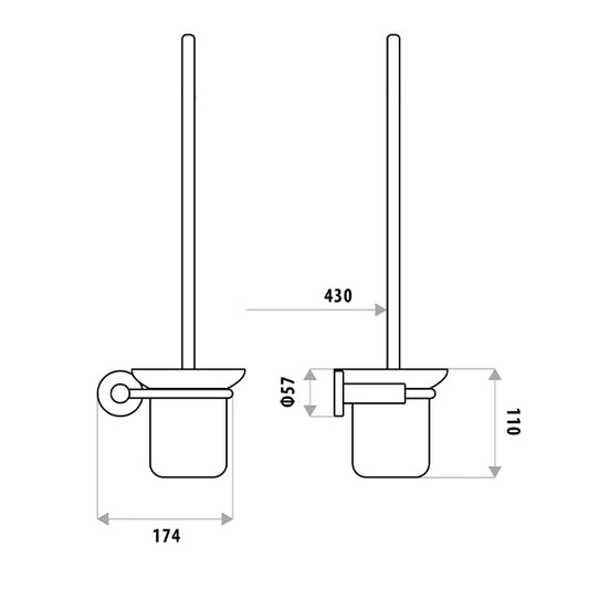 Sabine Toilet Pan Brush & Stand  - Chrome