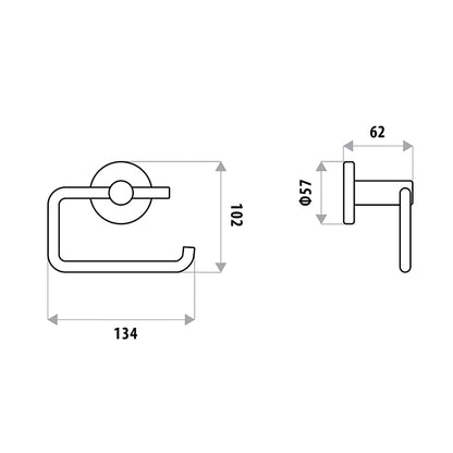 Sabine Toilet Roll Holder LESS Flap - Chrome