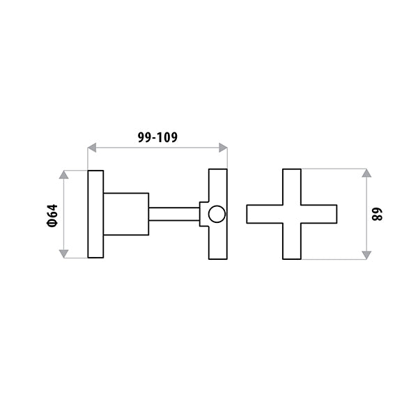 SABINE Wall Top Assembly pair - Chrome