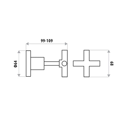 SABINE Wall Top Assembly pair - Chrome