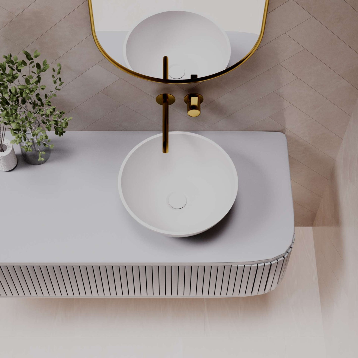 380mm Pietra Bianca - Sarah Above Counter Basins