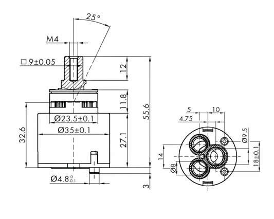 Kerox K-35A Cartridge with Anti Scald