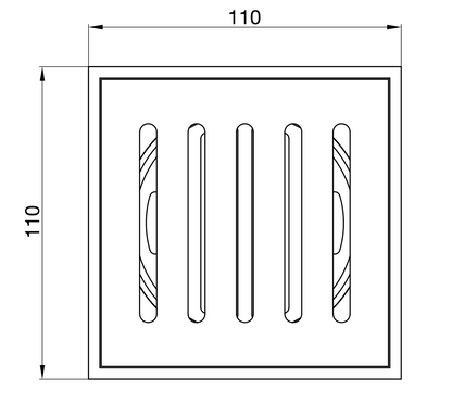 Ezyflow 110mm Vertical Pressed Square Waste DN89 - Brushed Nickel