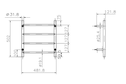 Allegra 4 Bar Heated Towel Rail - Matte Black