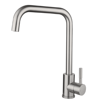 XON Stainless Steel Square Gooseneck  XPRESSFIT mixer Satin
