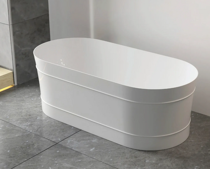 Attica Bondi 1500x800x580 Gloss White Freestanding Bath with Overflow.