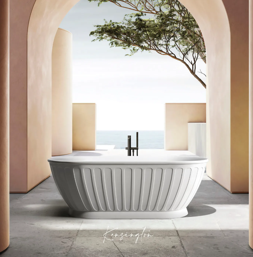 Attica Kensington 1500x750x580 Gloss White Freestanding Bath with Overflow