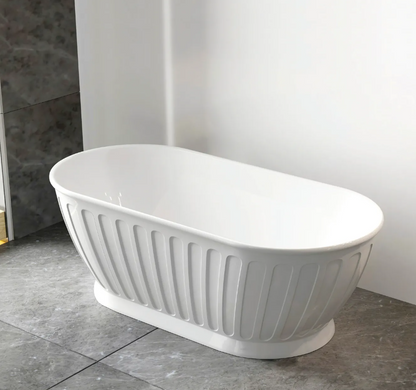 Attica Kensington 1500x750x580 Gloss White Freestanding Bath with Overflow