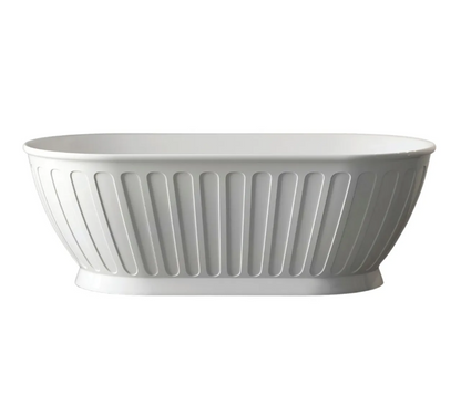Attica Kensington 1500x750x580 Matte White Freestanding Bath with Overflow