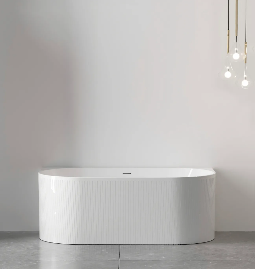 Attica Noosa 1700x800x580 Gloss White Freestanding Bath with Overflow