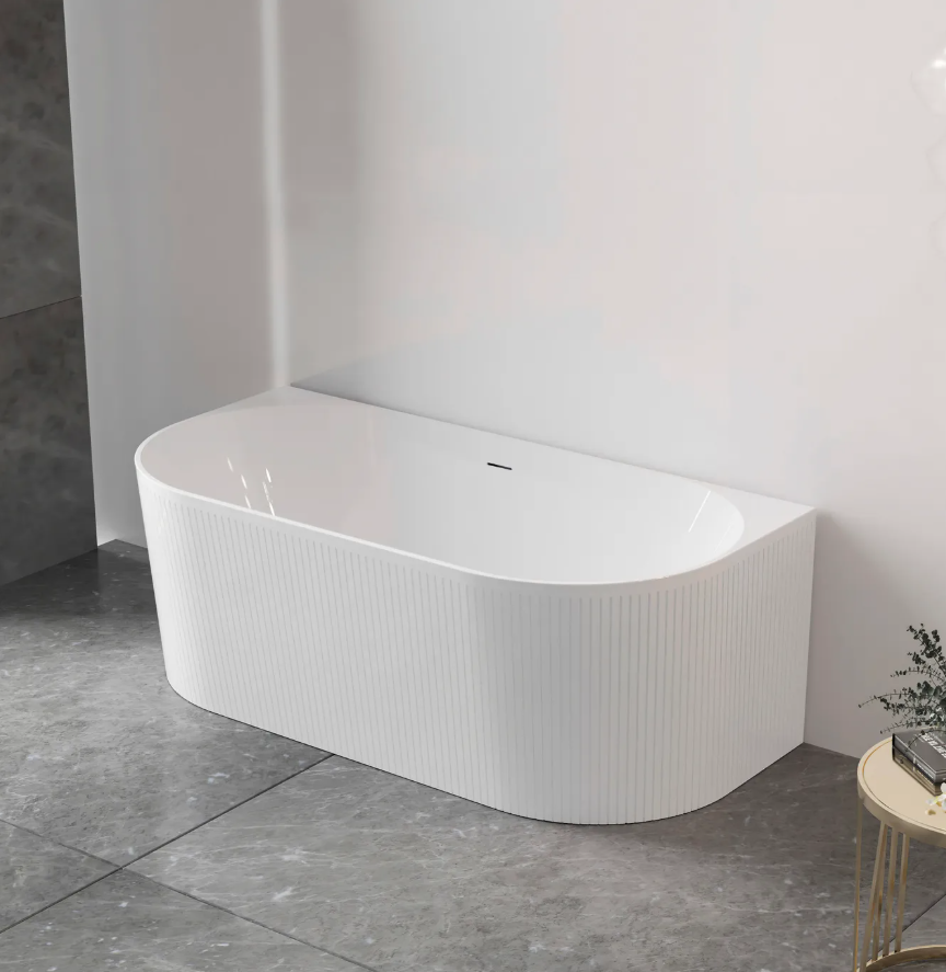 Attica Noosa 1700x800x580 Gloss White Freestanding Bath with Overflow