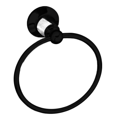 Noosa Towel Ring   - Matte Black and Chrome