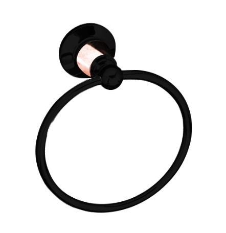 Noosa Towel Ring   - Matte Black and Rose Gold
