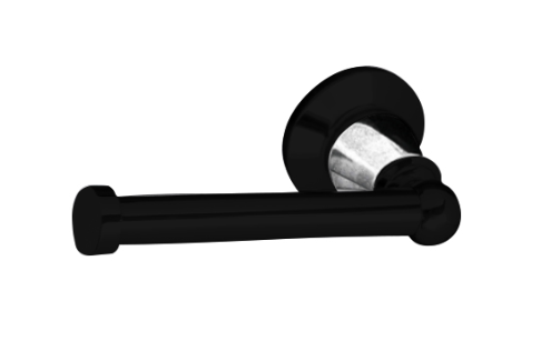 Noosa Toilet Roll Holder   - Matte Black and Chrome