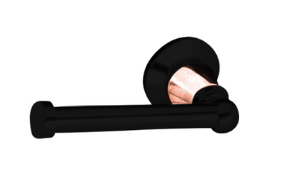 Noosa Toilet Roll Holder   - Matte Black and Rose Gold