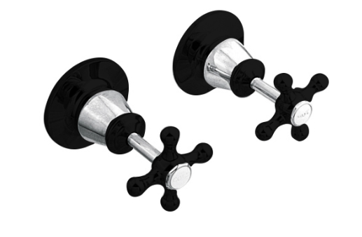 NOOSA Wall Top Assembly pair  - Matte Black and Chrome