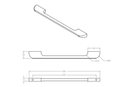 Plus Handle 224 cc Chrome