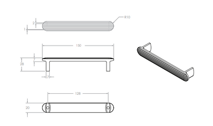 Fluted Handle 128 cc Matte Black