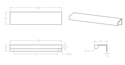 Francis Handle 200 mm Brush Brass