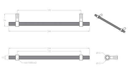 Elwood Handle 192 cc Brushed Nickel