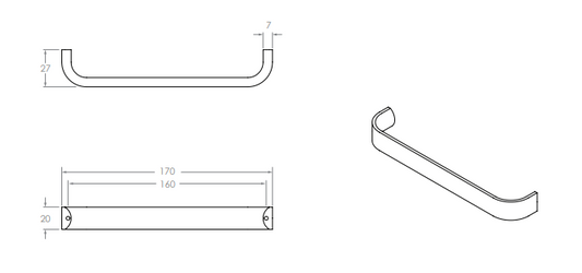 Bridge Handle 224 cc Chrome