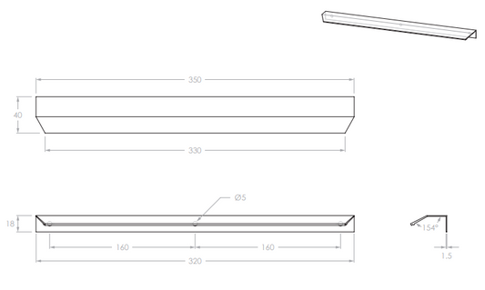 Blaze Handle 350mm Brush Copper